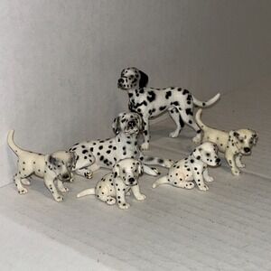 Schleich Dalmatian Dogs Male 16346‎ Female 16319 Puppies 16347 16348 RARE E3